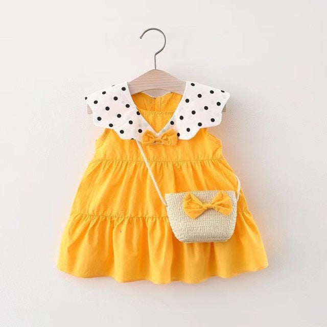 Autumn Baby Girl Dress with teddy or purse