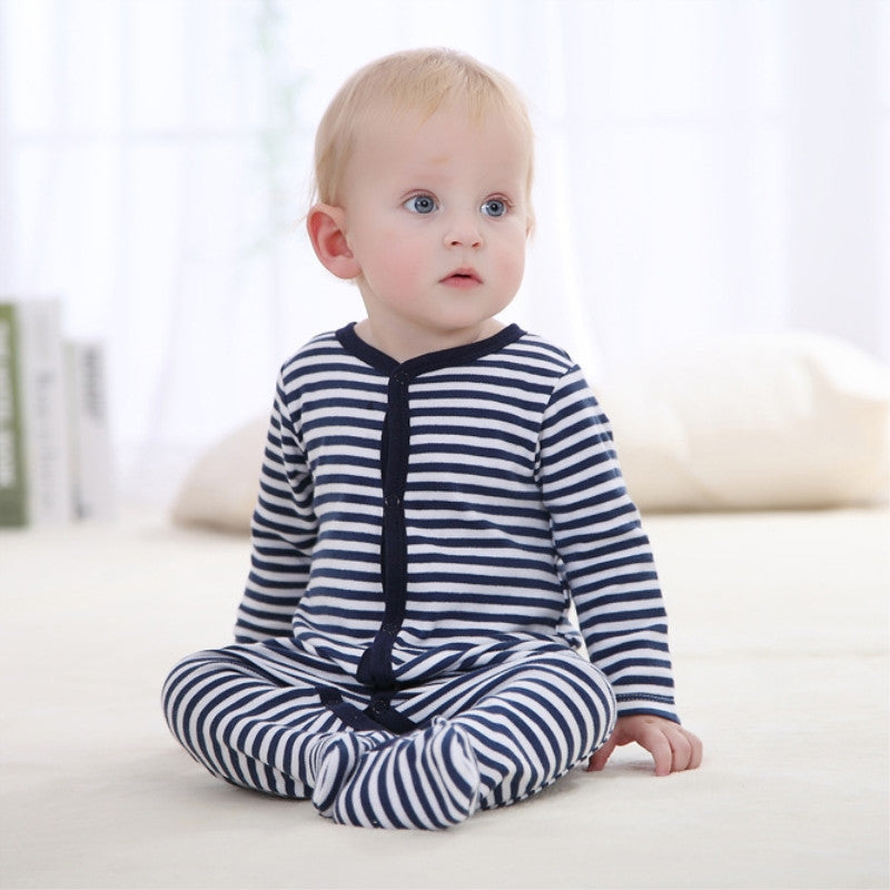 Striped Navy Baby Onesie - Smart Cute Babies