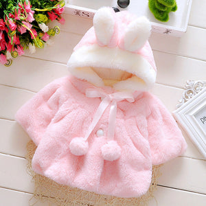 Lovely winter coat with rabbit ears on hat