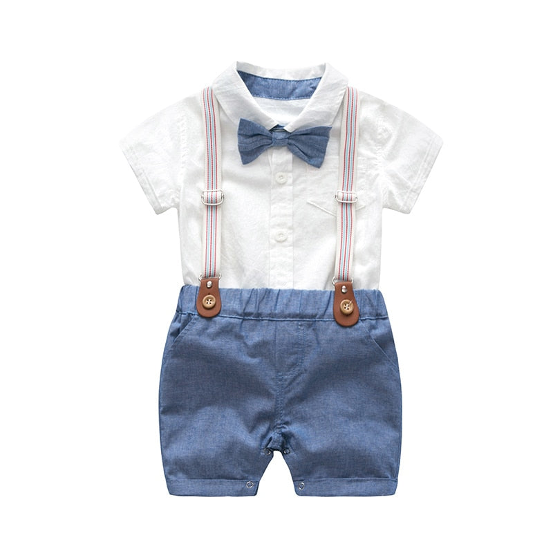 Baby Boy Romper and Suspender Set