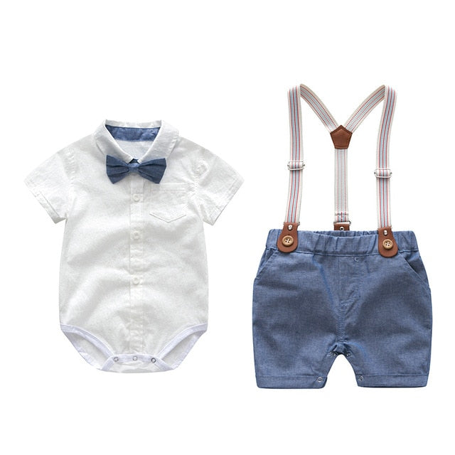 Baby Boy Romper and Suspender Set