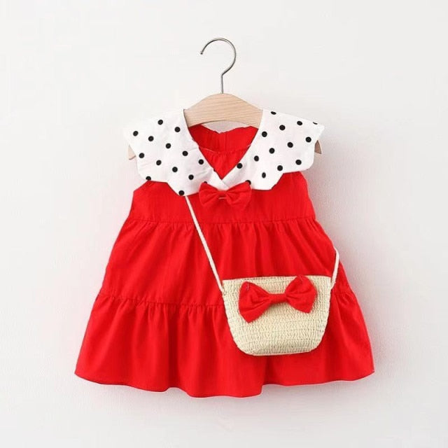 Autumn Baby Girl Dress with teddy or purse