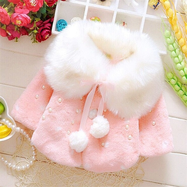 Lovely Faux Fur Coat Smart Cute Babies