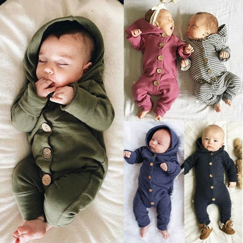 Hooded Long Sleeve Baby Romper - Smart Cute Babies